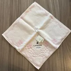 【新品未使用】LANVIN 花柄　リボン　タオルハンカチ
