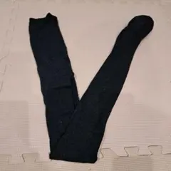 濃グレー　リブ編み タイツ　L～LL