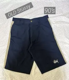 OLD Stüssy ネイビーハーフパンツ90’s USA製