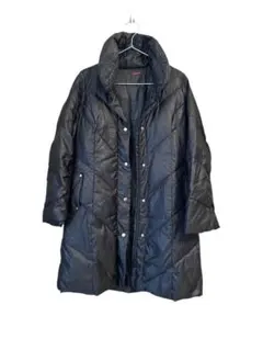 ブラック キルティング ダウンジャケット ロング丈
