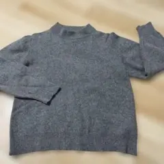 ハイネックニットセーター グレー 長袖 シンプル カジュアル　カシミヤセーター