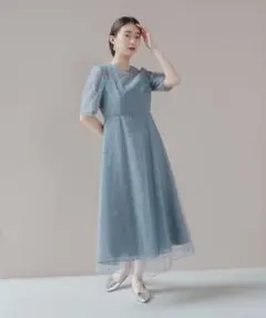 kaene ラメミックスエアリードレス　ブルーのサムネイル