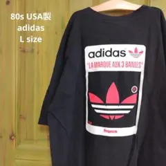 80s USA製 adidas アディダス　Tシャツ　万国旗タグ