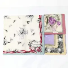 クリスチャンディオール ハンカチ 3点まとめ売り　未使用品　すずらん