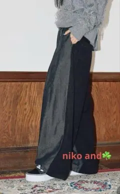 美品☘️今期☘️niko and♡CAツイルドッキングパンツ　L