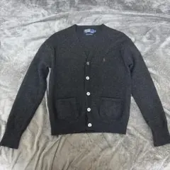 ラルフローレン　毛１００％　カーディガン　チャコールグレー　美品