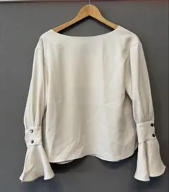 nano・universe フレアスリーブブラウス ボートネック 袖フレア