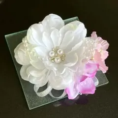 コサージュ 桜 紫陽花 ホワイトダリア② 卒業式 結婚式★新品★パール かすみ草