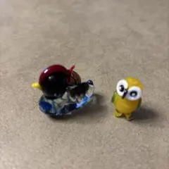 ガラス細　フクロウ　カモ　セット　 置き物のサムネイル