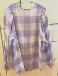 週末限定お値下げ！アナトリエ　ラベンダーチェックブラウス