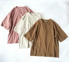 ユニクロ 3着セット エアリズムコットンオーバーサイズ Tシャツ 五分袖