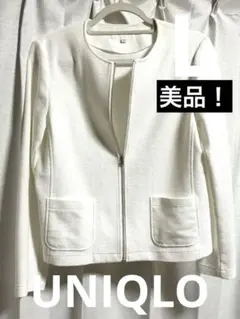 超美品！UNIQLO ジャケット　スーツ　レディース　白　Lのサムネイル