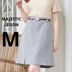 美品✨マジェスティックレゴン　タイトスカート　チェック柄　ウエストゴム　千鳥格子