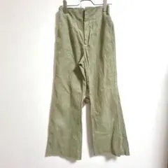 SENSE OF PLACE ワイドコーデュロイパンツ　カーキ　Sサイズ
