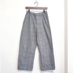 studio CLIP　グレー チェック柄 ワイドパンツ　サイズフリー