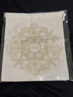 DIOR 巾着 ポーチ ホワイト ゴールド