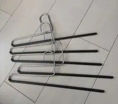 マワすべり落ちない MAWAハンガー 「パンツシングル」 ラメブラック　5本組