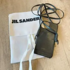 週末限定値下げ❗️JIL SANDER ブラック レザー ケータイカバー