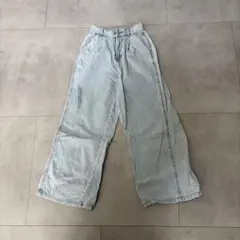 GU ワイドデニムパンツ S(140)