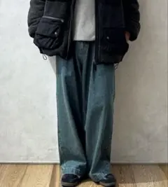 WETTEMPT ワンタックデニムトラウンザー ワイドデニムパンツ