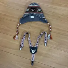 ダブルB ニット帽とサスペンダー