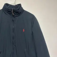 ポロラルフローレン 中綿ブルゾンジャケット ポニー刺繍 フルジップ ブラック S