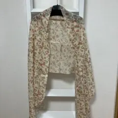 新品　ストール　花柄　フリンジストール