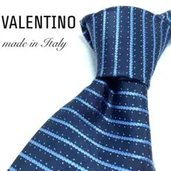 【極美品】VALENTINO ネクタイ ボーダー ネイビー 希少 オシャレ