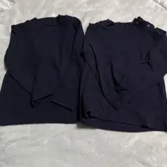 ユニクロ　ネイビー 長袖Tシャツ 90サイズ 2枚セット