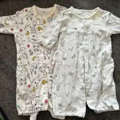 動物柄ロンパース 2ウェイ50〜60サイズ　2点セット