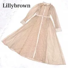 LILY BROWN レースチュールドレス　ワンピース イエロー リリーブラウン