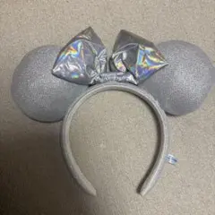 ディズニーランド　ミニー　カチューシャ　ラメ　シルバー