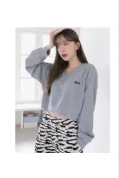 DAZY グレー クロップドスウェット M