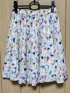 DOLLY GIRL by ANNA SUIカクテル柄 フレアスカート ひざ丈