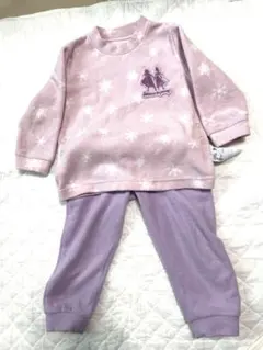 アナ雪　フリースパジャマ　 90 ラベンダー