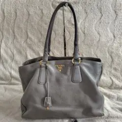 PRADA ヴィッテロダイノ 2way レザートートバッグ チャコールグレー