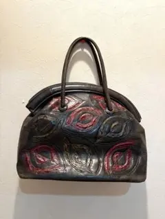 【希少/一点物】ヴィンテージ レザーハンドバッグ パッチワーク 本革