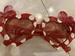 ミニー サングラス 大人用 ハート ディズニー 赤 レッド リボン 水玉 メガネ