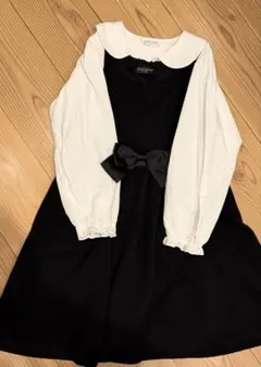 冠婚葬祭120黒ワンピース　白ブラウス