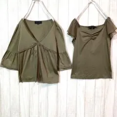 アンタイトル　長袖　半袖　レディース　2点セット　袖レース　ボリューム袖　綺麗め