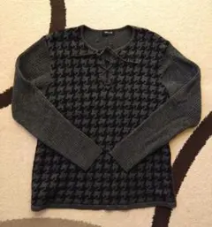 COMME CA ISM ハウンドトゥース セーター　Lサイズ