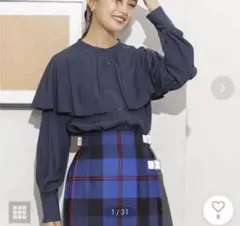 ナノユニバース　ケープカラーブラウス