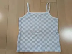 ♡レピピアルマリオ♡ キャミソール♡150♡カップ付き♡ チェッカー柄 ♡水色♡のサムネイル