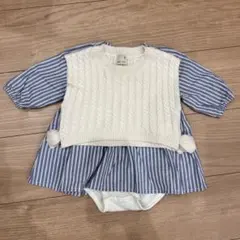 ロンパース プティマイン petitmain ベビー服 ストライプ柄