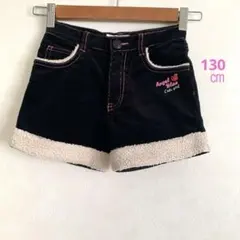 エンジェルブルー　コーデュロイ　短パン　130㎝ 黒　女の子　キッズ