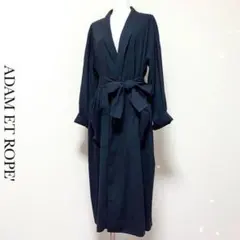 送料無料 美品 ADAM ET ROPE' リネン ベルト ロング ガウンコート