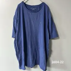 ビッグサイズ トミーヒルフィガー Tシャツ XXL ネイビー 刺繍ロゴ ゆるだぼ