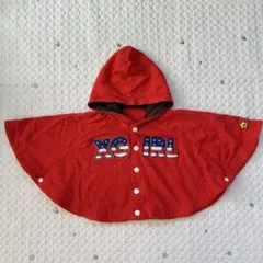 【8611】エックスガール　トレーナーポンチョ　サガラ刺繍　赤　80-100cm