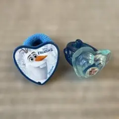 【キッズ】エルサ(アナと雪の女王)の指輪とオラフのハート型ヘアゴム2点セット