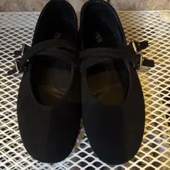 美品★ZARAスエードストラップバレリーナシューズ36